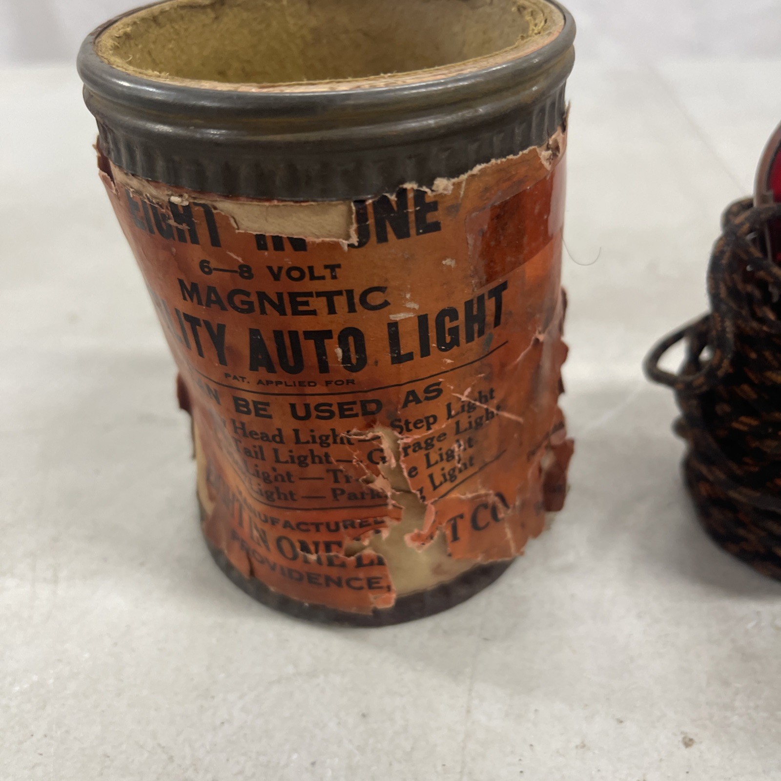 Vintage 6 Volt Trouble Light Emergency / Courtesy Light With Original Can 1930s