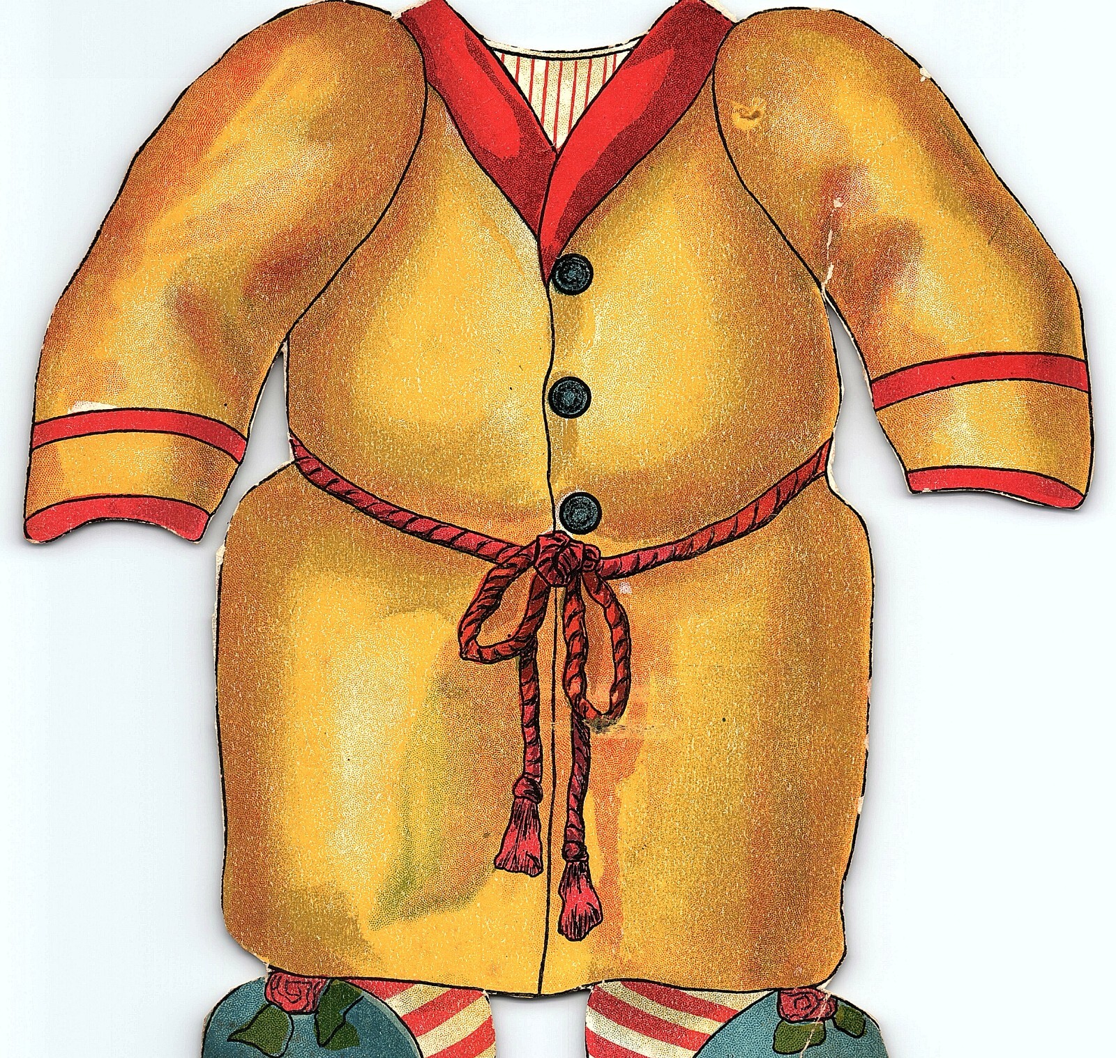 c1905 ROOSEVELT BEARS PAPER DOLL OUTFIT SUIT 8.5 INCHES TALL VG CONDITION Z5514