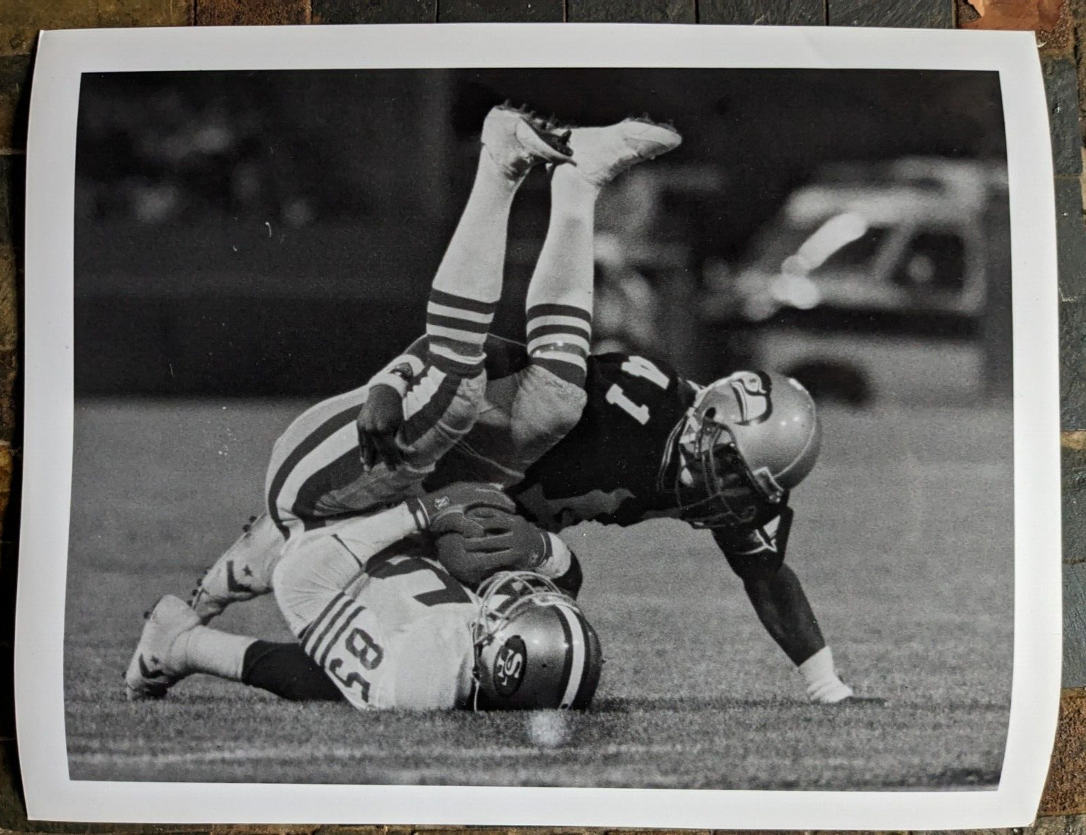 1989 NFL Mike Wilson 49ers & Eugene Robinson Seahawks Photo – Good Condition📄 D