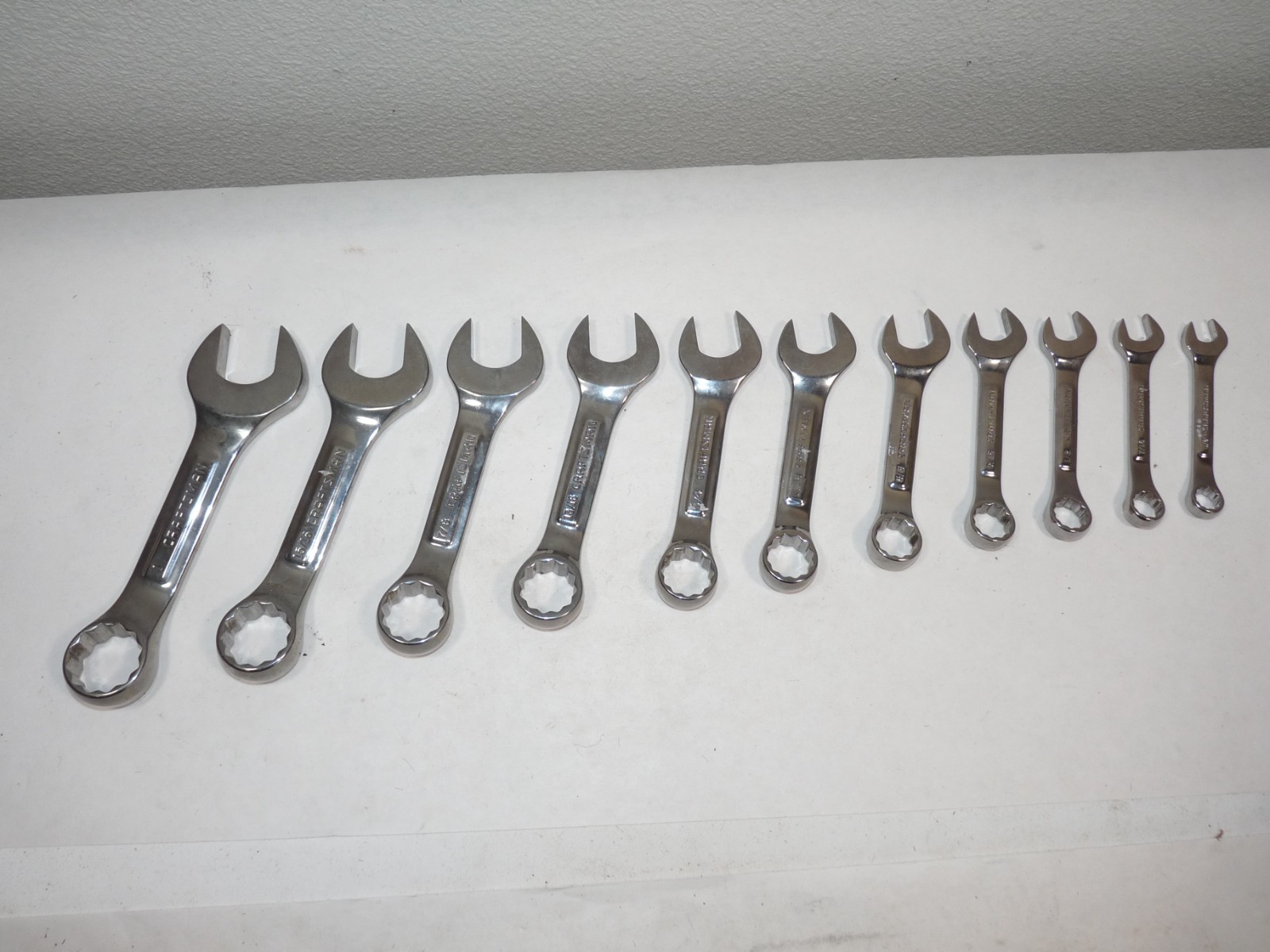 Craftsman 11 Piece 44110 – 44103 Stubby SAE Combination Wrenches 1” – 3/8” USA