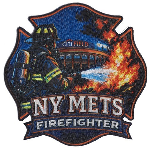 New York Mets Firefighter NEW Fire Patch Sublimination .