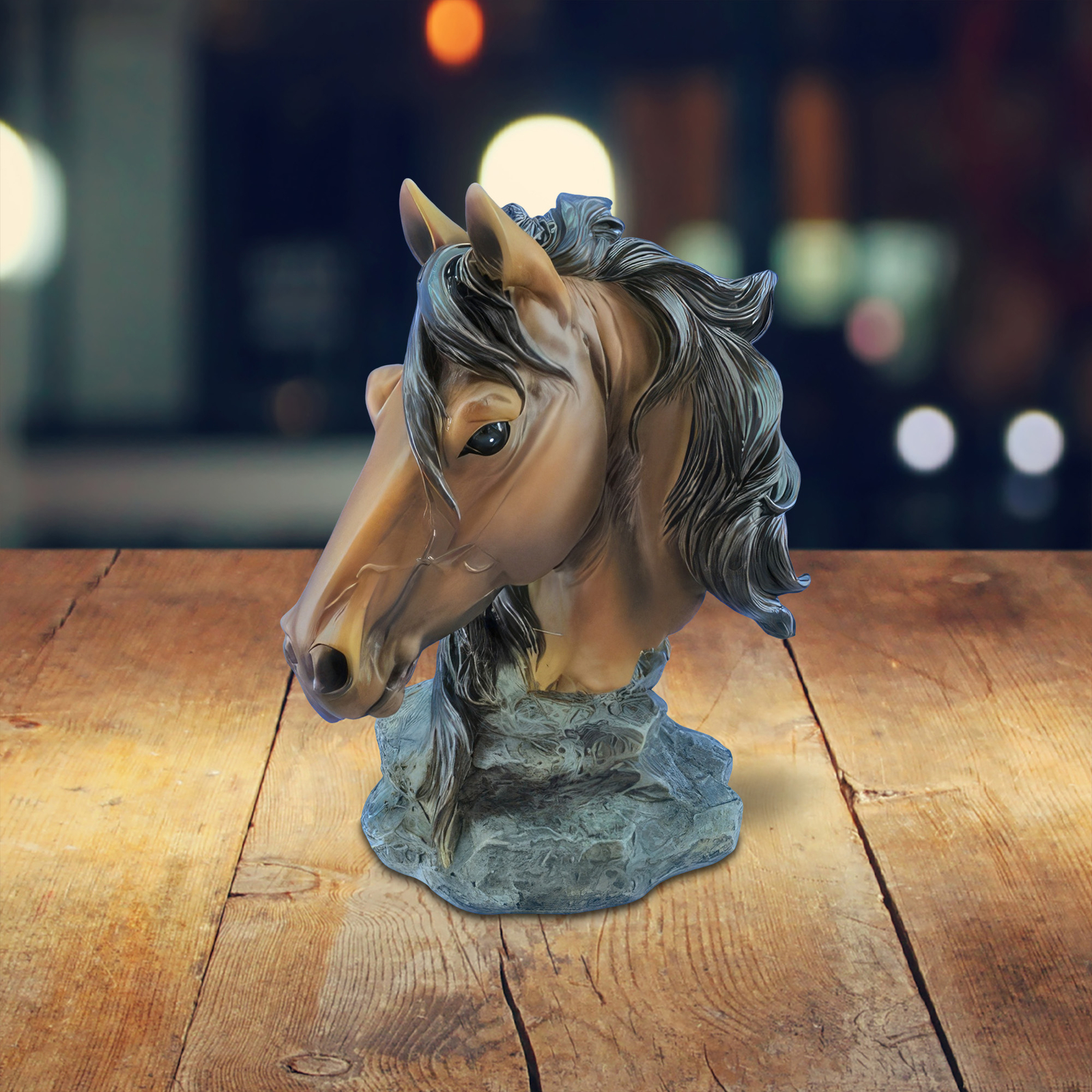 4.5″H Brown Horse Bust Figurine Ornament Home Decor Unique Gift