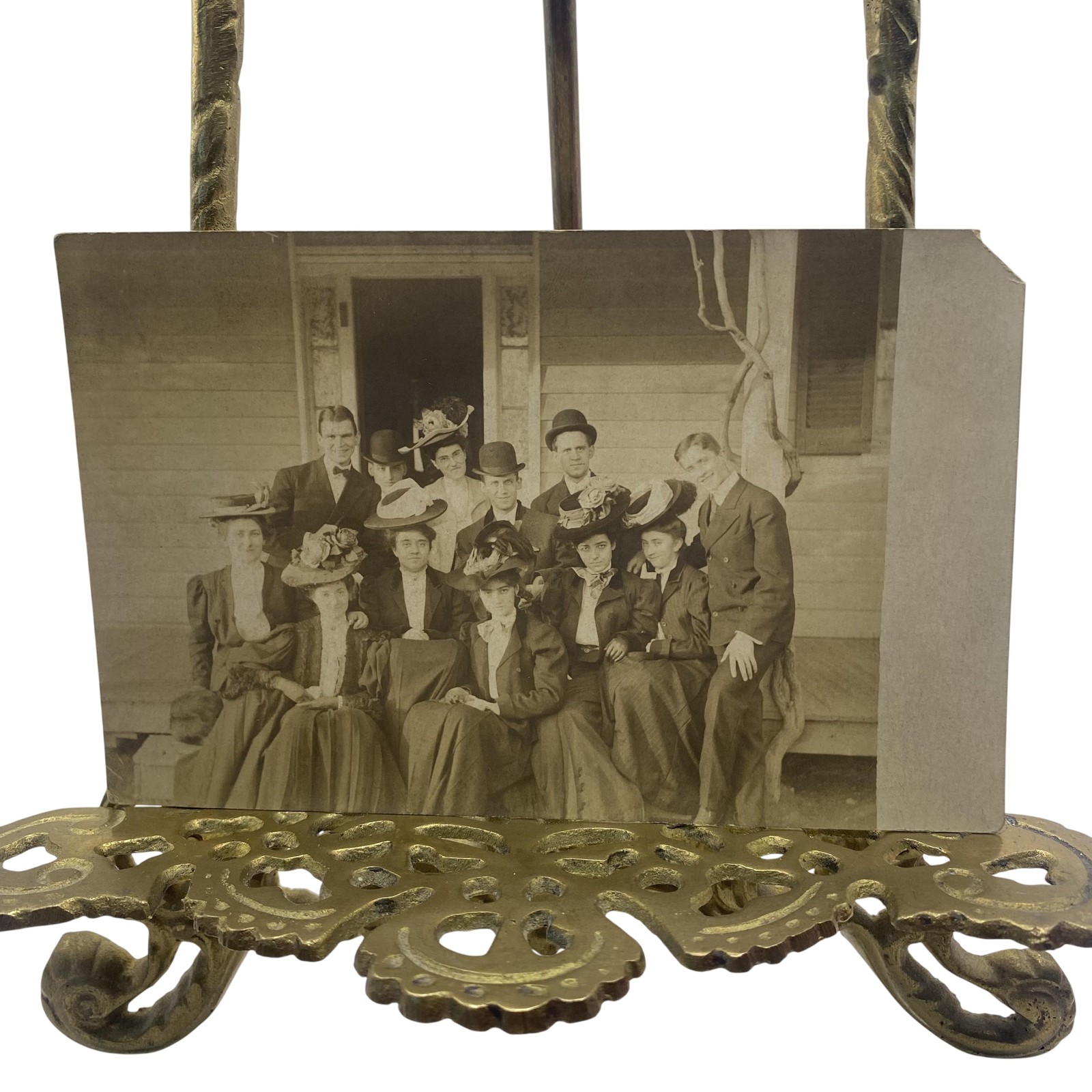 Antique C1900s Group Portrait RPPC Real Photo Postcard Velox Unposted 3.5×5.5