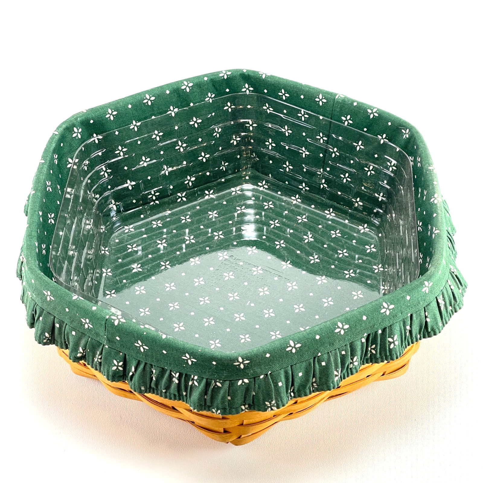 Longaberger 14” Generations Basket w/Heritage Green Liner, Protector & Lid