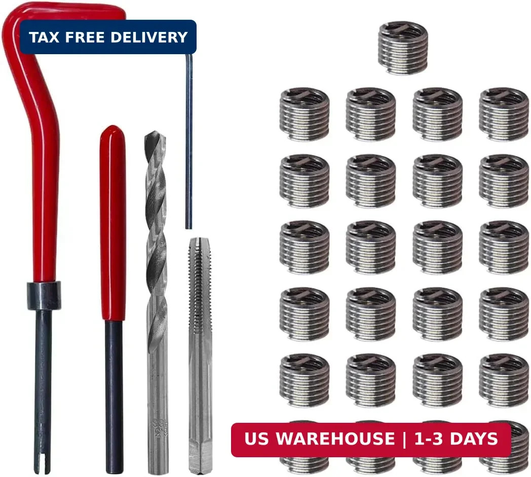 30PCS M6 Thread Repair Insert Kit, Metric Helicoil Kit (M6 x 1.0) | M6 x 1