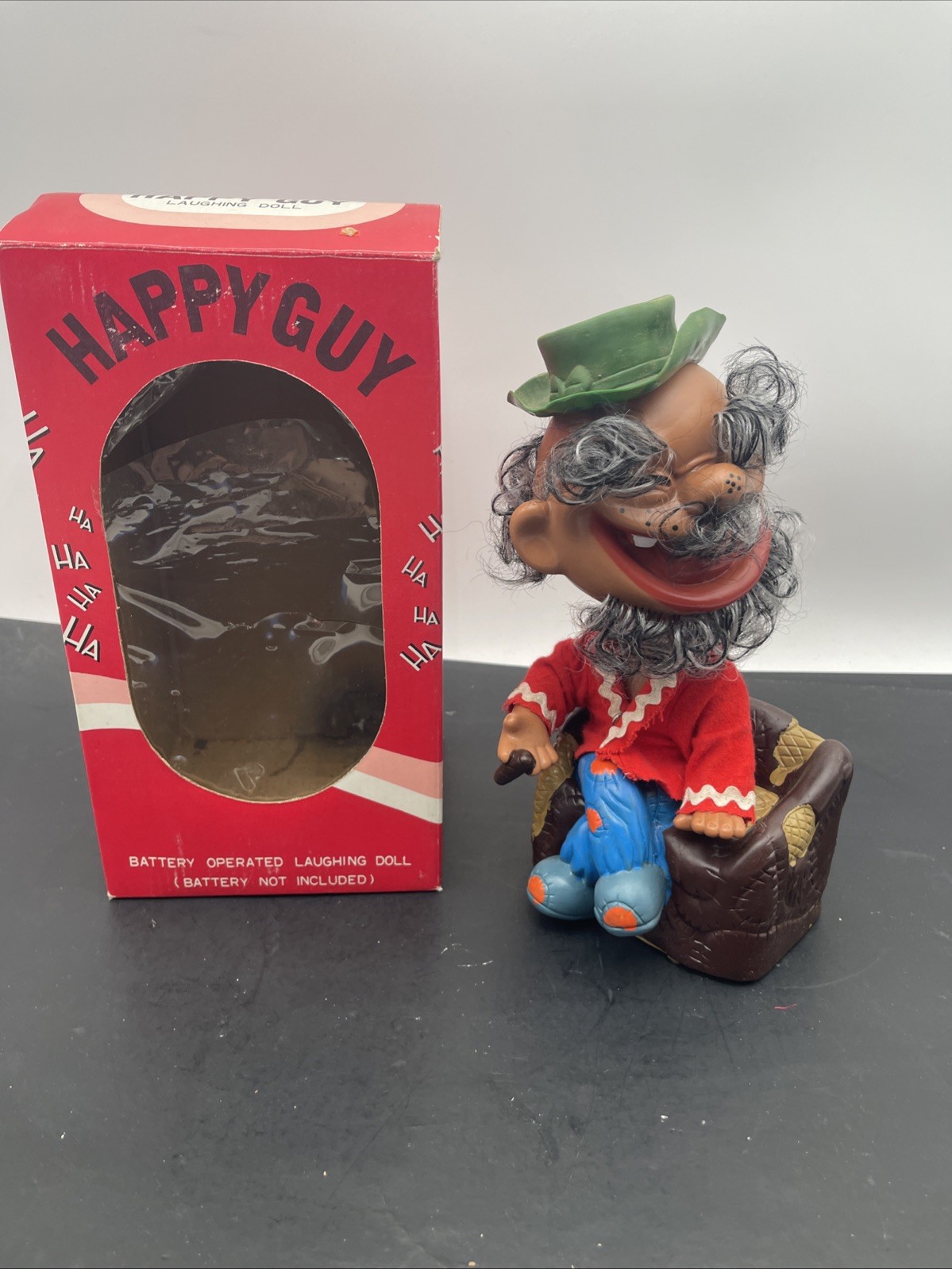 Happy Guy Battery Operated Laughing Doll Inbox. Parts/Not Working