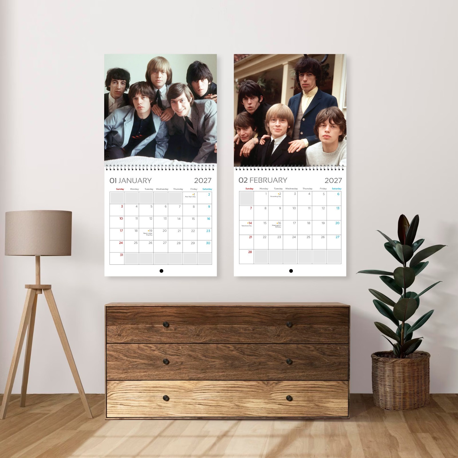 The Rolling Stones 2027 Wall Calendar 12 Month Celebrity Photo Fan Collectible