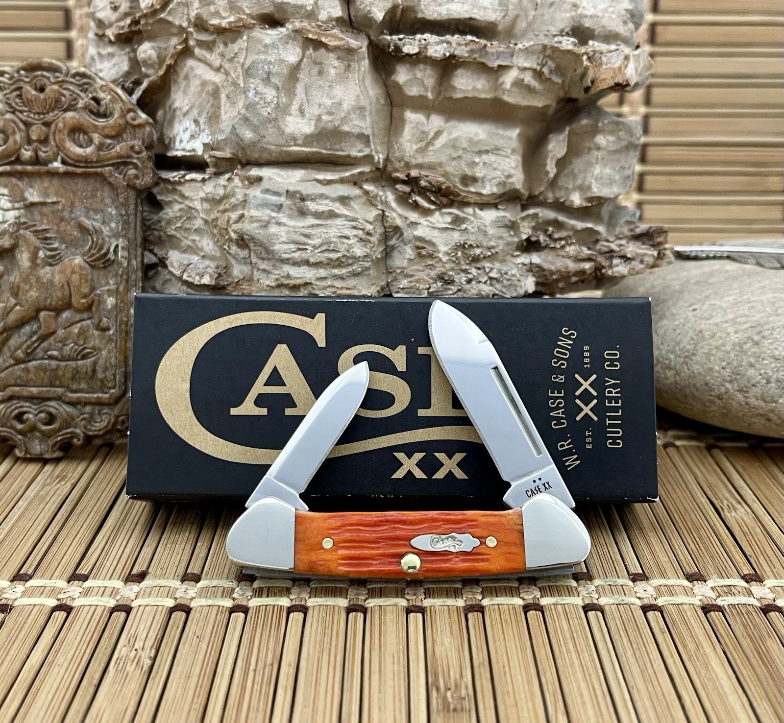 Case XX USA Crandall Jig Tequila Sunrise Bone 57535 Baby Butterbean Pocket Knife