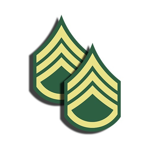ARMY Rank Staff Sergeant Sticker – Military Dye Cut Decal – 2 Pack MR 006