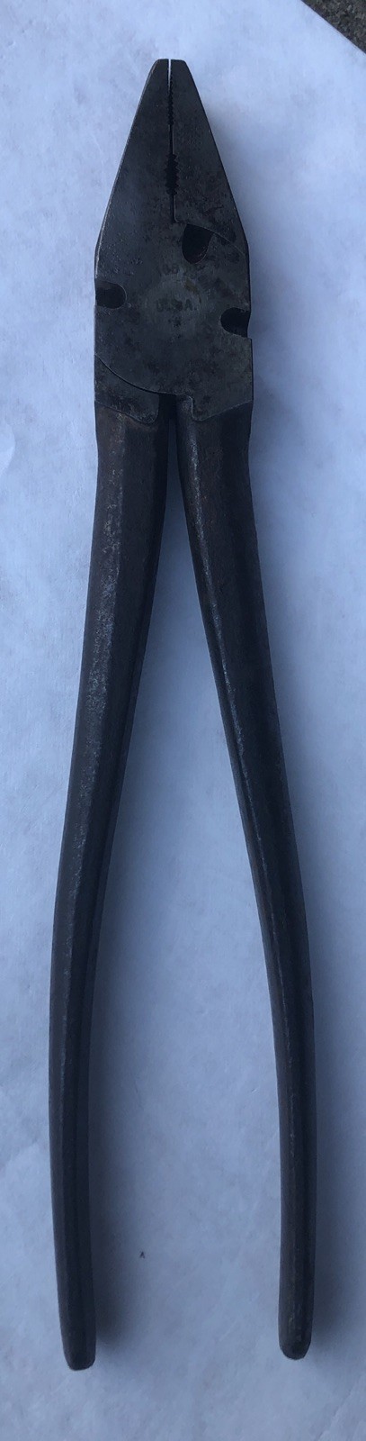 Vintage Diamond 10 & 1/2 Inch Wire Cutting Pliers Made In U.S.A.