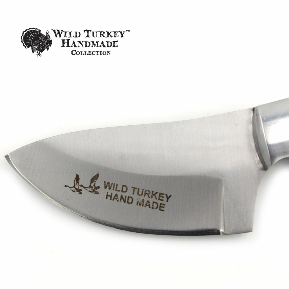 Wild Turkey Handmade Collection Fixed Blade Hunting Knife w/ Leather Sheath