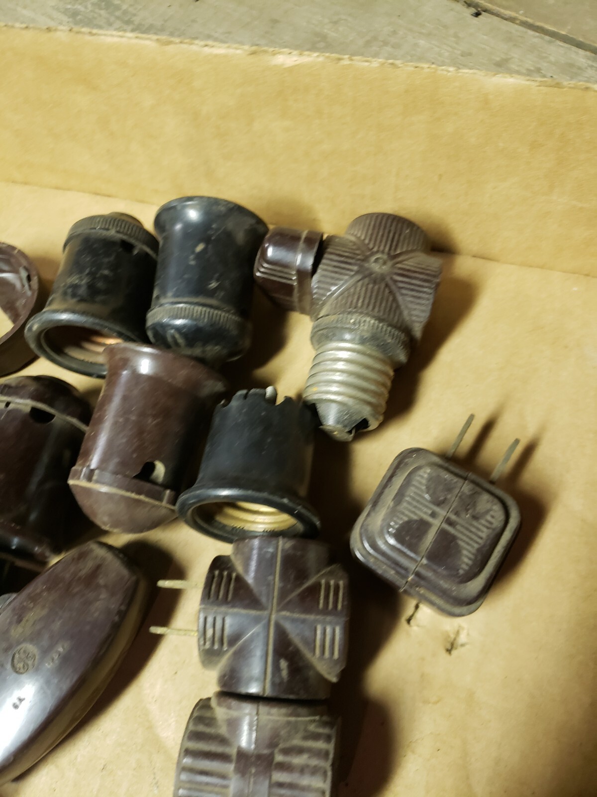 Vintage Bakelite Electrical Sockets And Parts, 1930s, 1940s, 1950s
