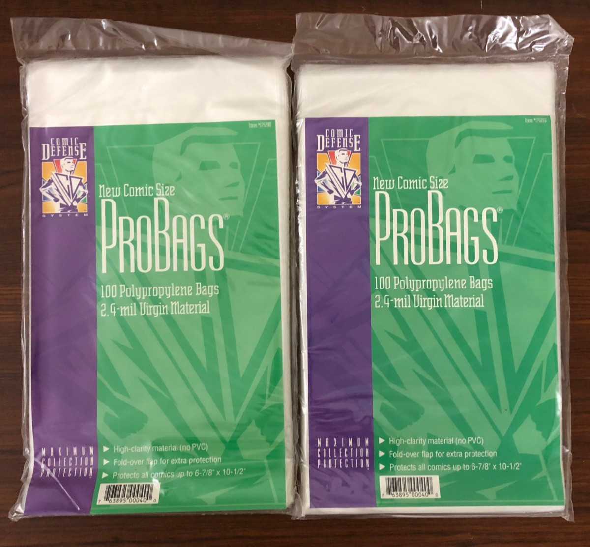 SALE!!! TWO 100 Comic Defense ProBags Polypropylene 2-mil Virgin Material Bags