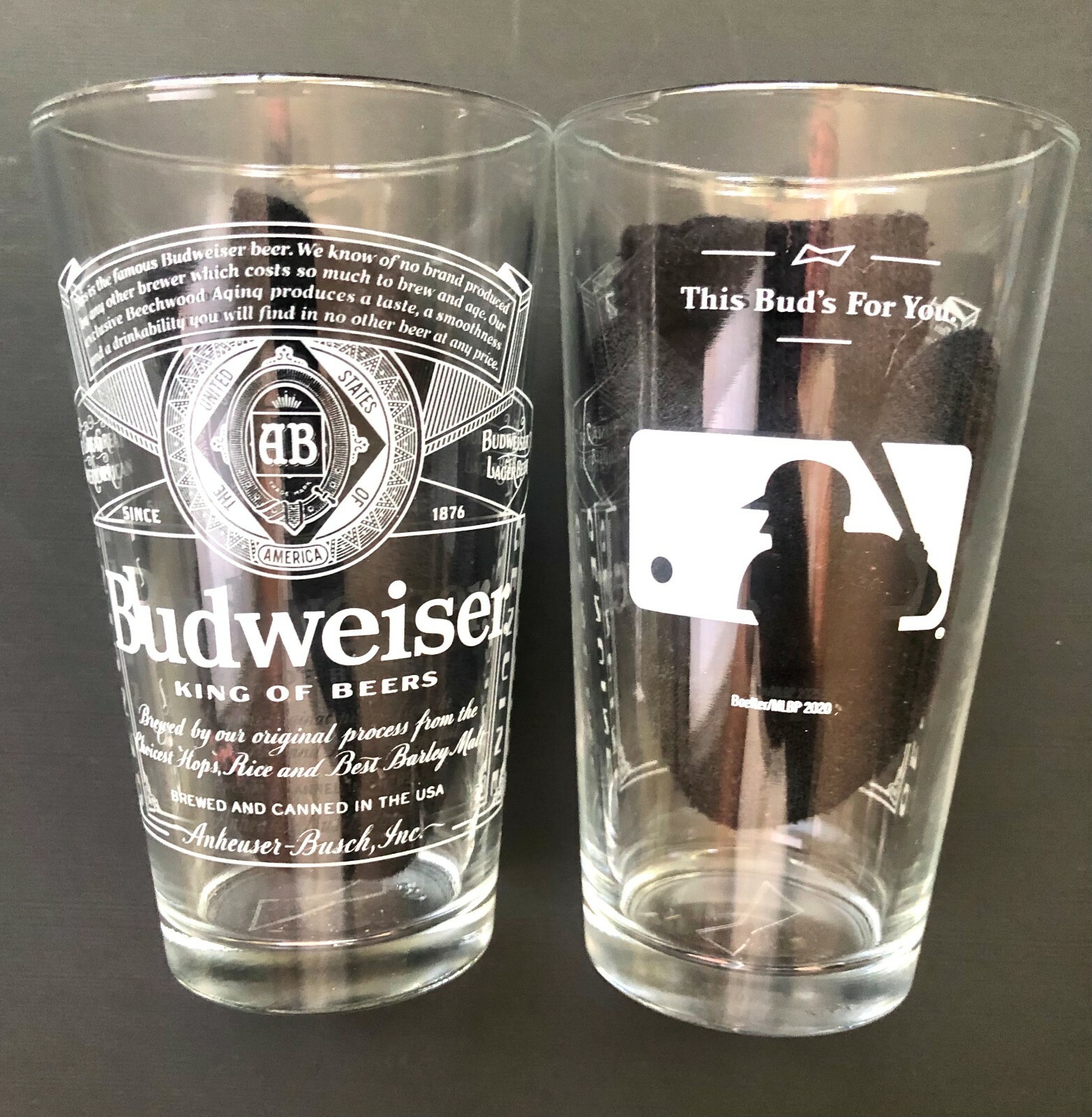 *NEW* BUDWEISER – MLB – BEER PINT GLASS (16 ounces) – MAJOR LEAGUE BASEBALL