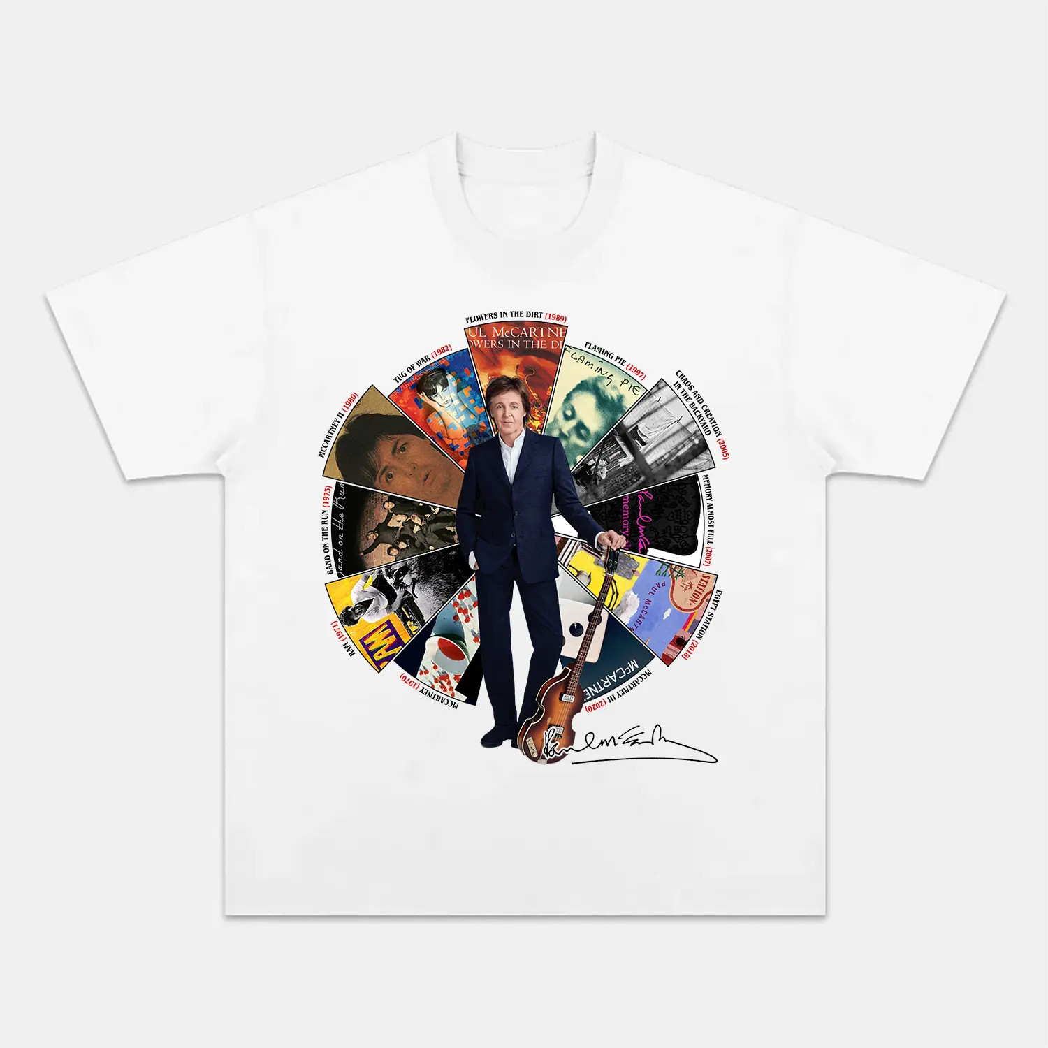 First Paul Mccartney Singer All Over Print White T- Shirt Full Size S-5XL US321