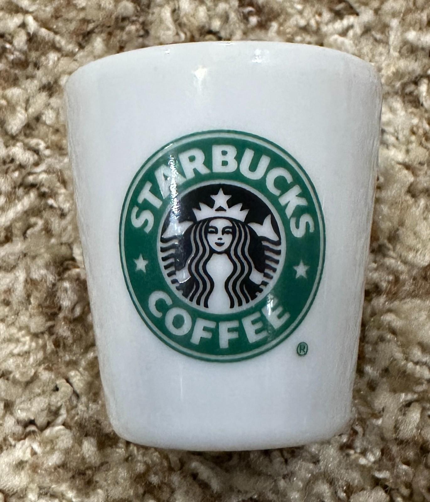 Starbucks Coffee Espresso Ceramic Shot Glass White 2 ounce