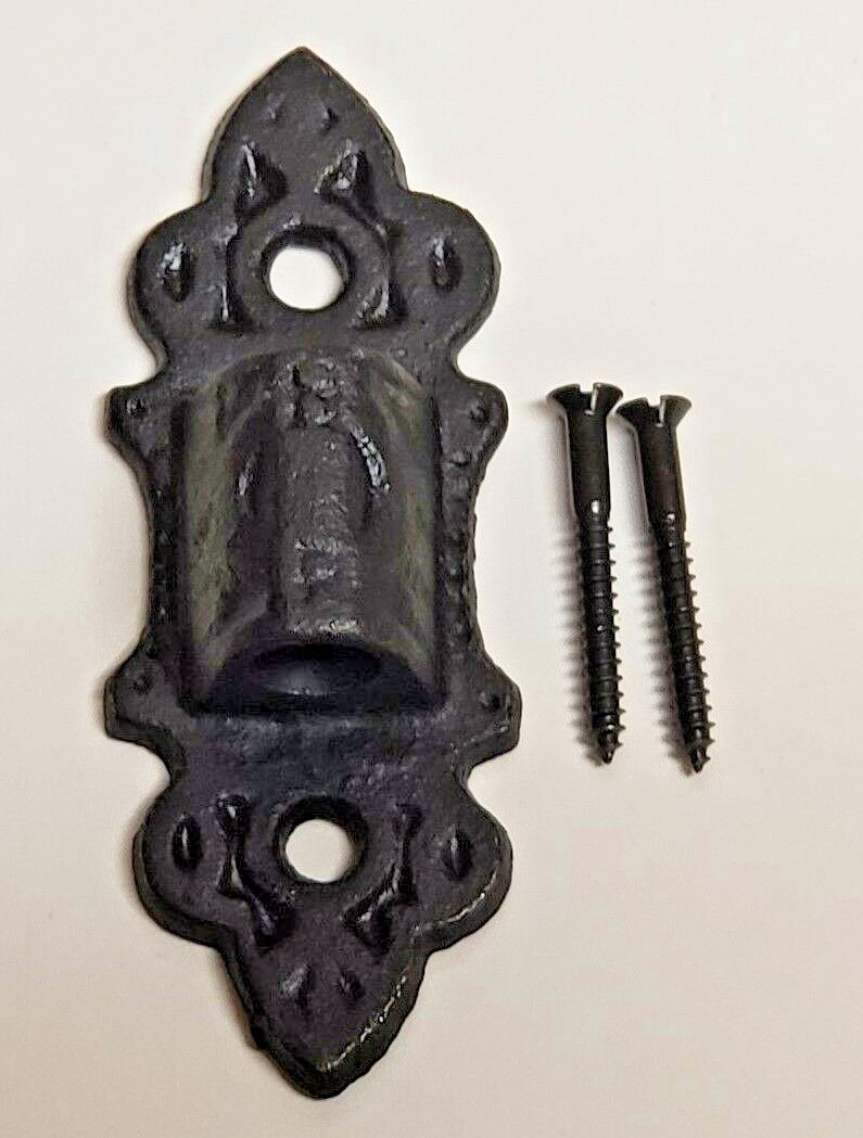 3 3/8″ LONG SMALL BLACK CAST IRON WALL BRACKET LAMP HINGE 2-SCREWS NEW 13928JB