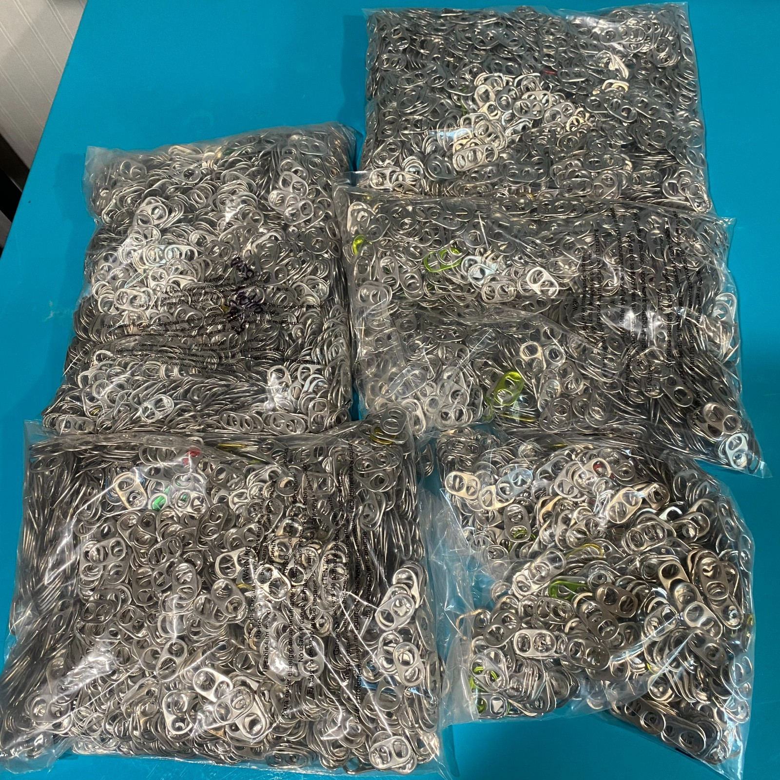 5 POUNDS ALUMINUM POP TOPS POP TABS PULL TABS BEER SODA TOPS Approx 5500