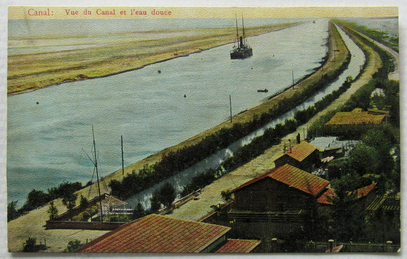 Egypt Cairo Suez Vue du Canal et Eau Douce Postcard