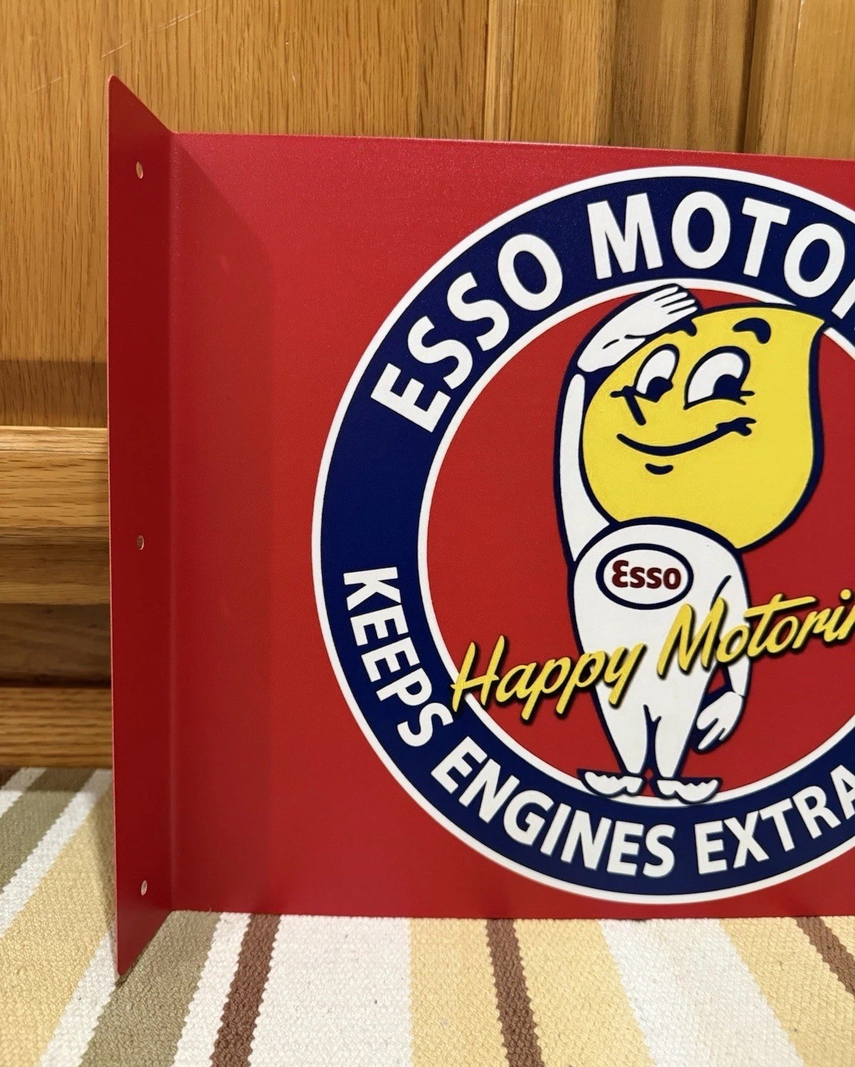 Esso Motor Oil Sign Gas Boy Drop Garage Parts Tools Bar Vintage Style Wall Decor