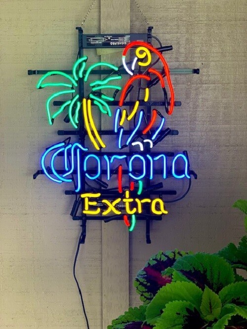 US STOCK Corona Extra Beer Parrot Palm Tree 17″x14″ Neon Sign Light Lamp
