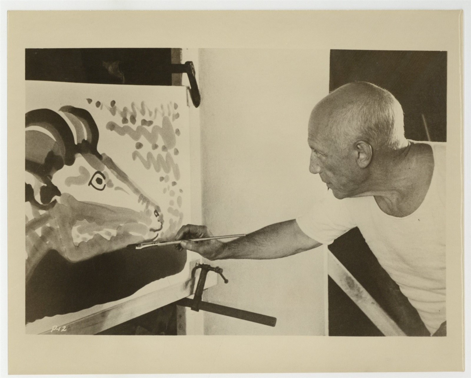 Pablo Picasso 1956 Original 8×10 Photo Surrealist Painting Portrait J14704