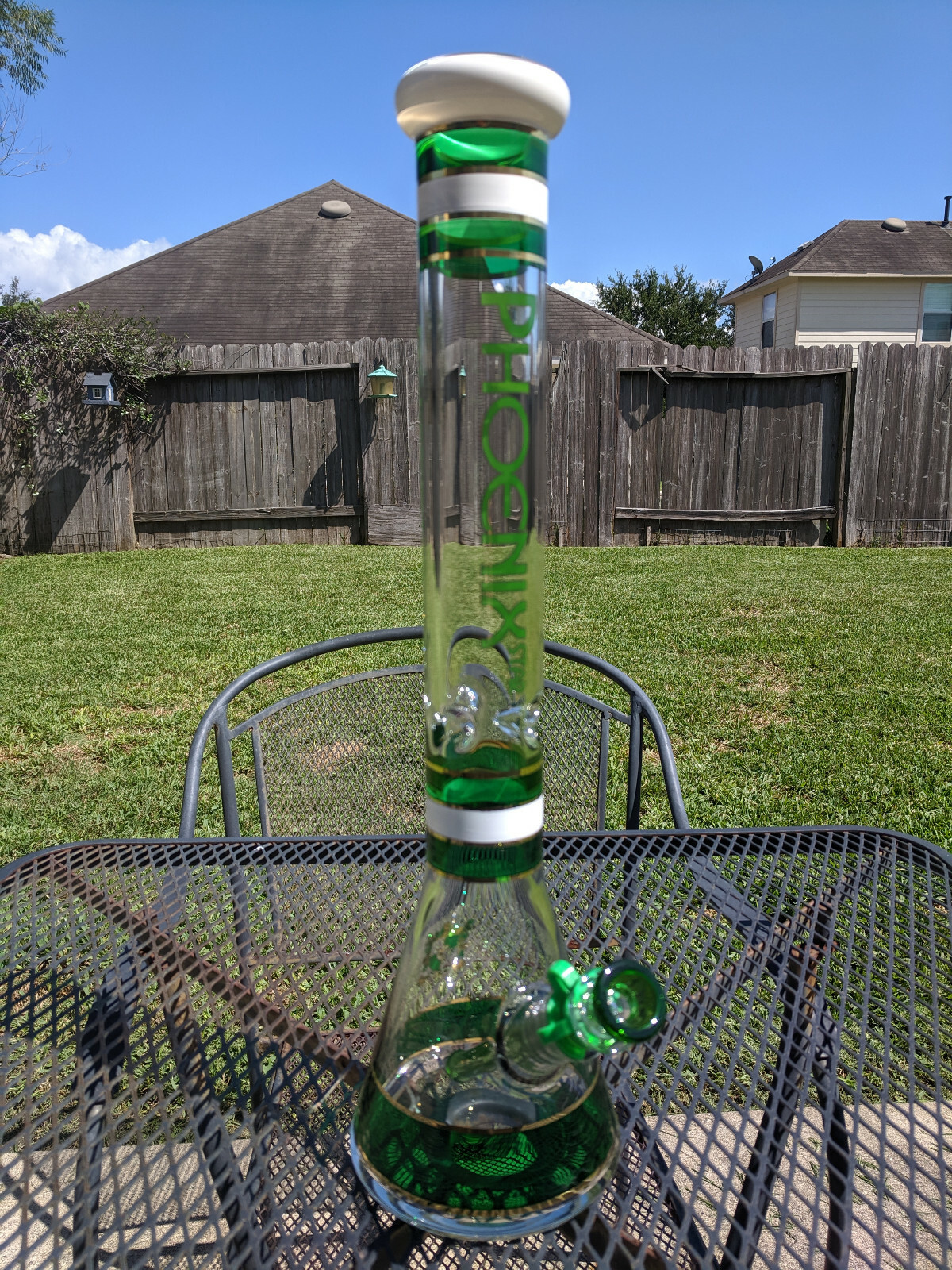 Phoenix Star – 18″ Inch (XL) Glass Beaker Water Pipe Bong – 14mm – Royal Green