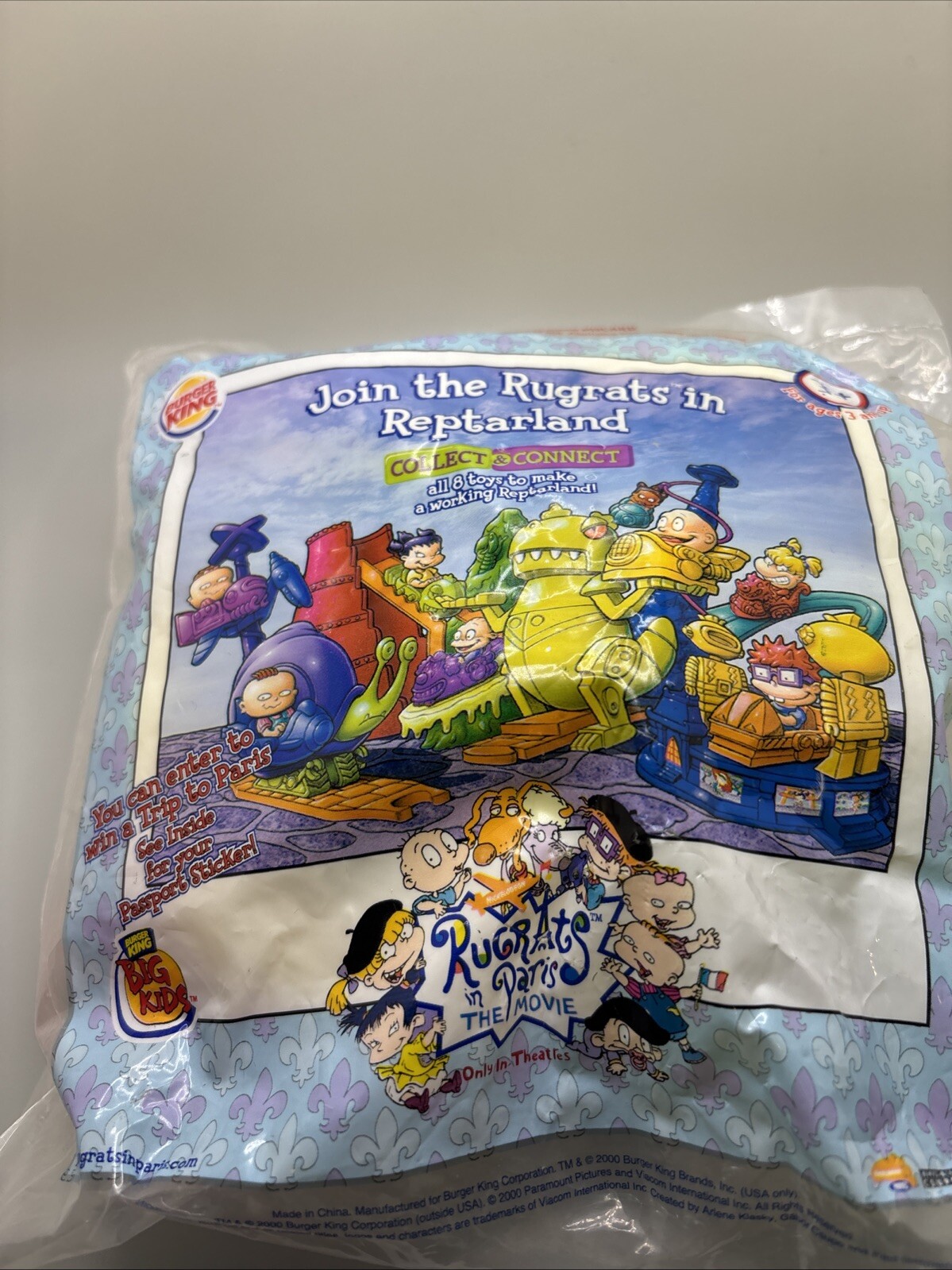 Vtg 2000 Burger King Rugrats in Paris Movie Toy SEALED New Reptarland