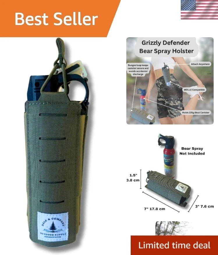 Grizzly Defender Tactical Bear Spray Sheath – Quick Draw & Molle Attachment
