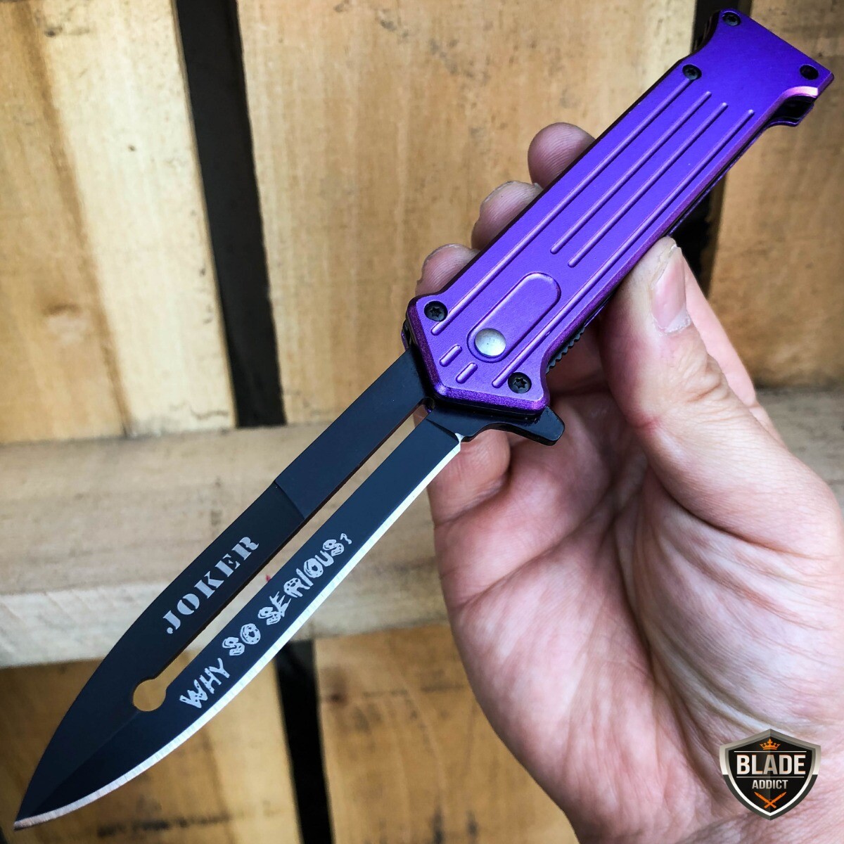 8” Joker Tactical Spring Assisted Open Blade Folding Pocket Knife Hunting Knife