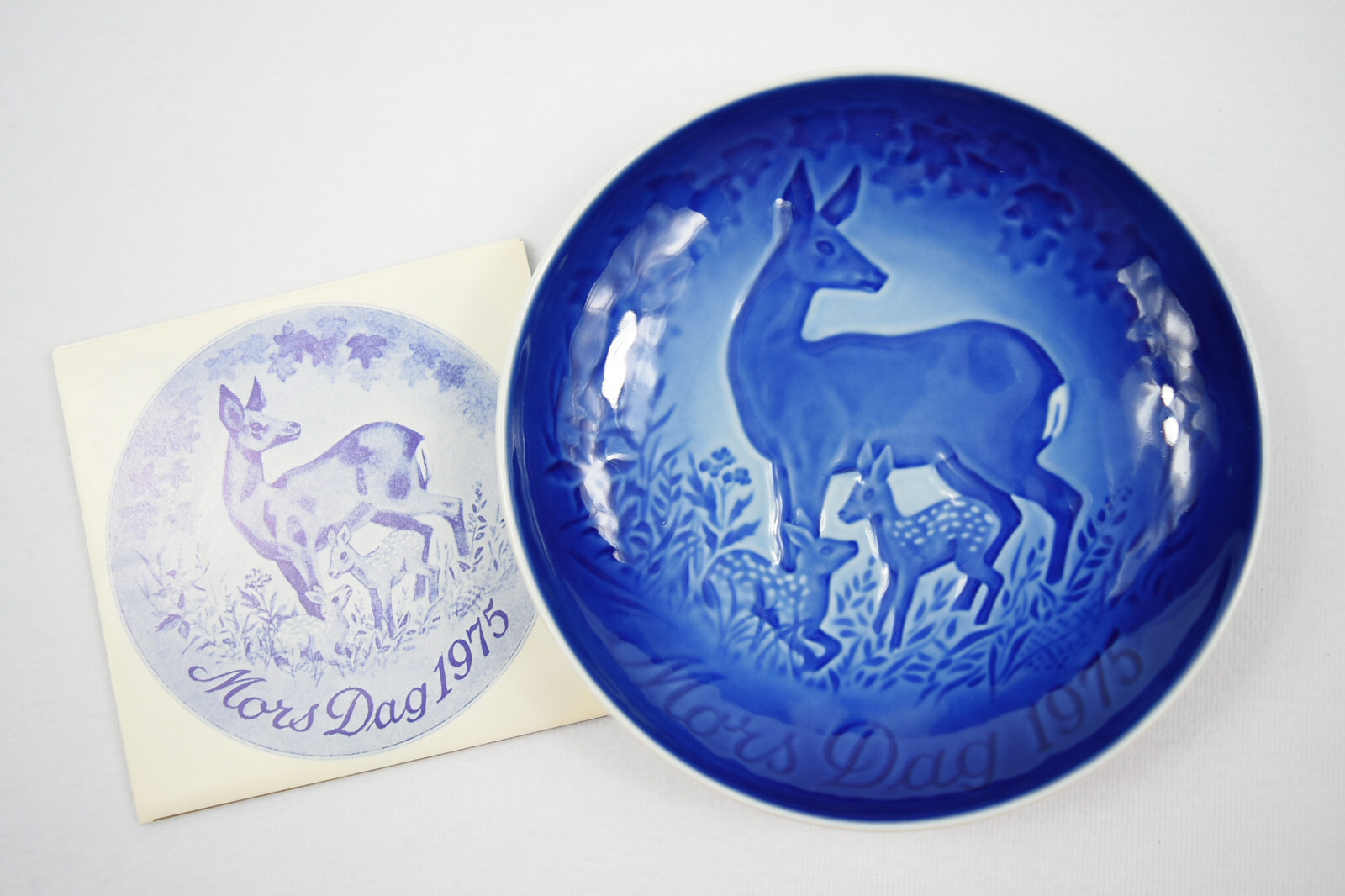 1975 Bing & Grondahl Mother’s Day Plate Doe and Fawns B&G Mors Dag