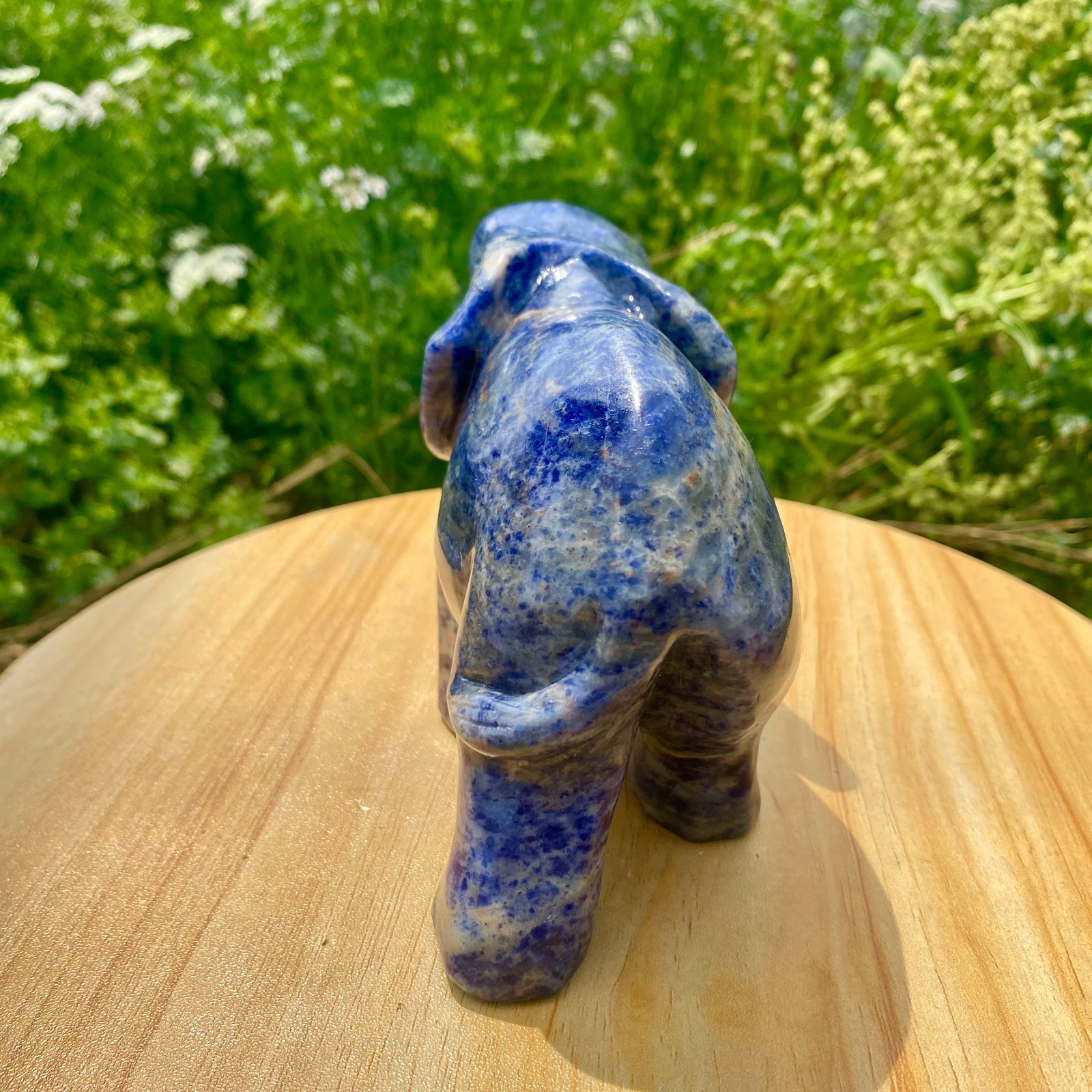 2.2LB Natural blue patterned stone carving image