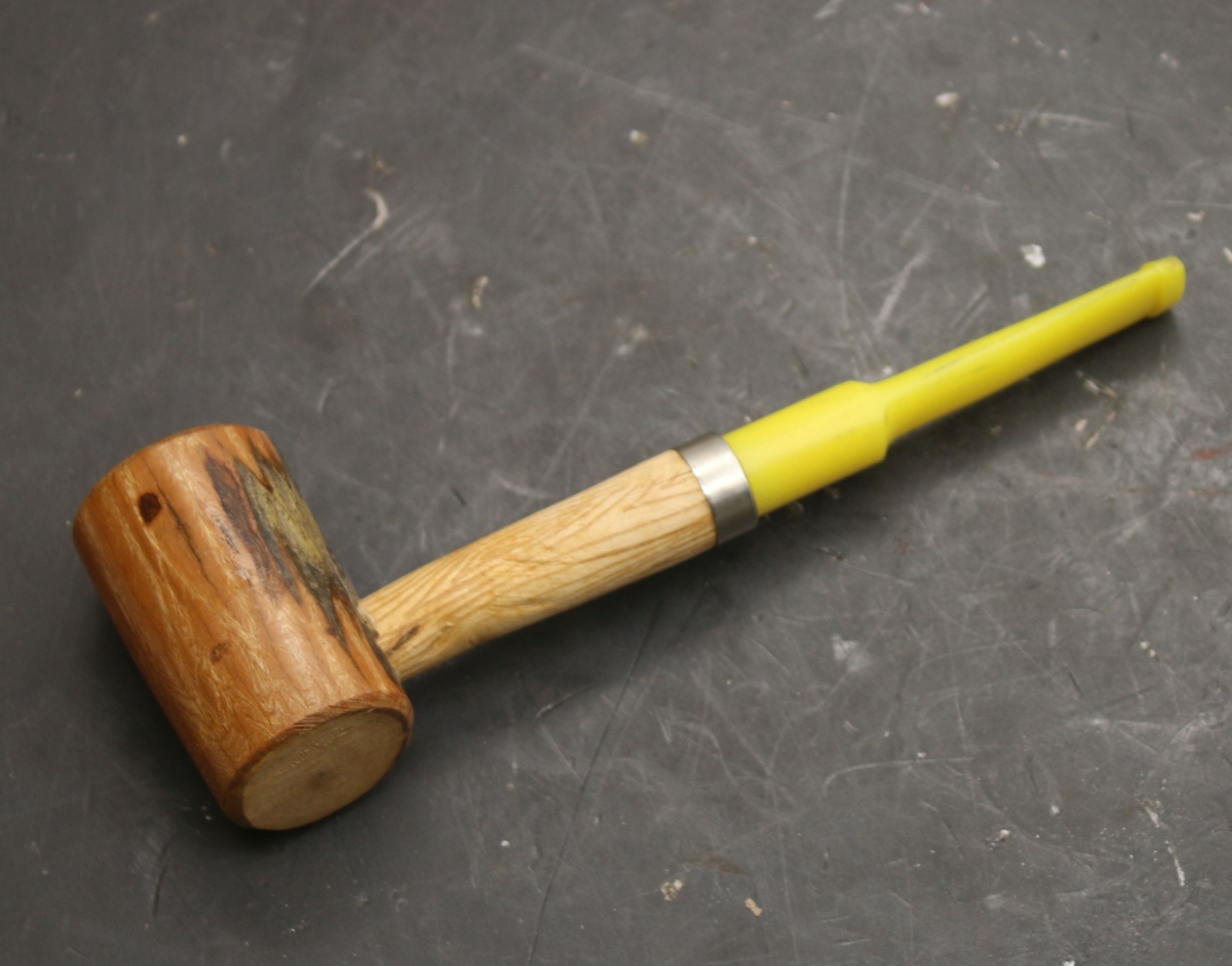 Vintage Buescher’s Tobacco Smoking Pipe Hickory Wood Bowl Yellow Acrylic Stem