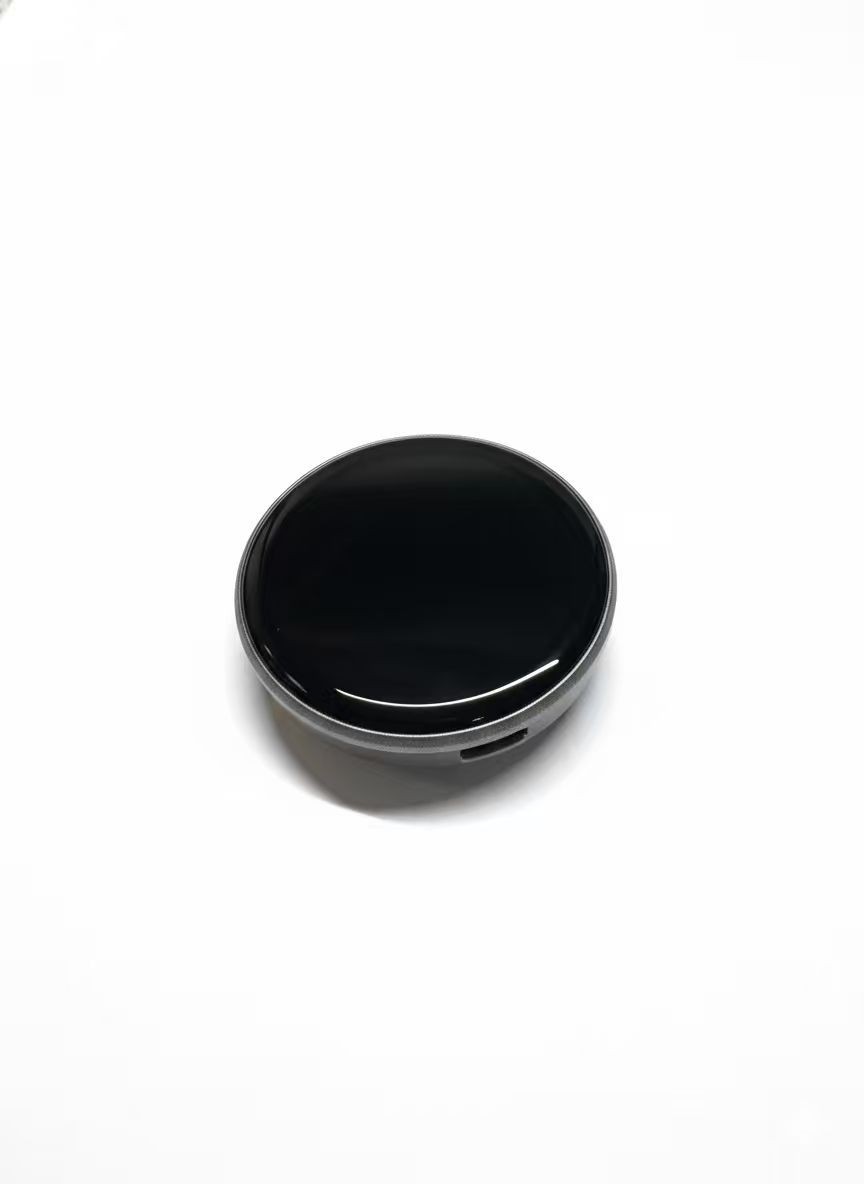 Black – Electronic Small Pendant Badge Digital Show 1.7 inch Touch Screen Pins