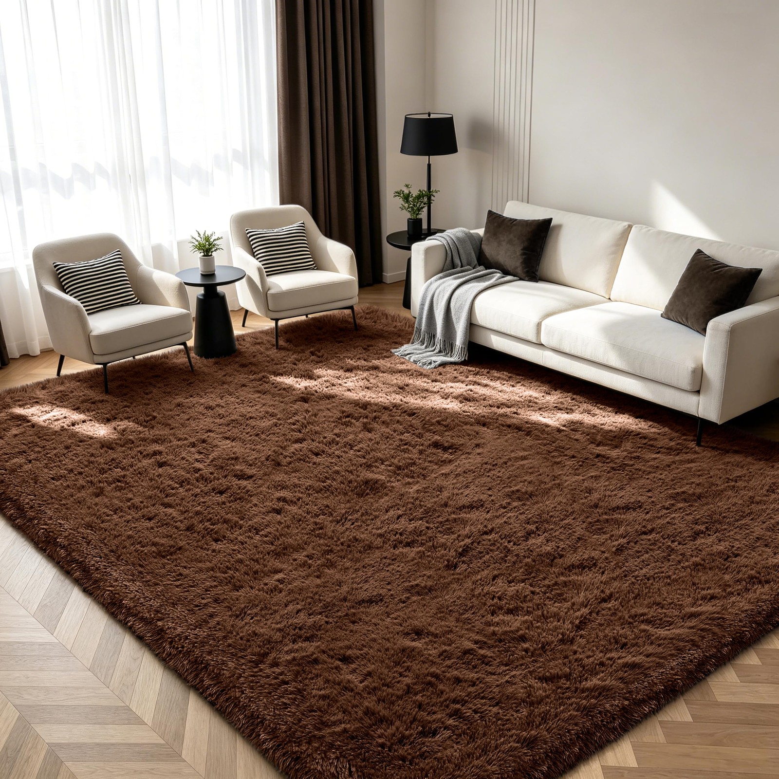 Shag Area Rugs for Bedroom Living Room,5X8 Ultra Soft Fluffy Area Rugs for Dorm,