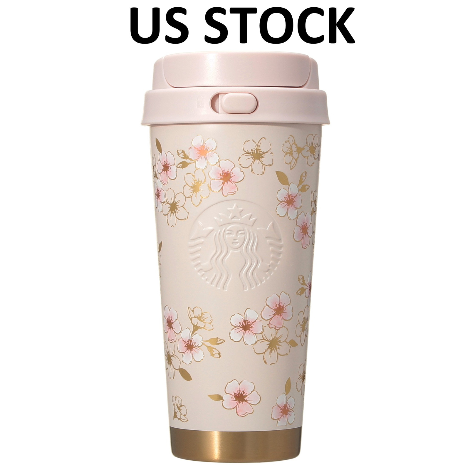 Starbucks Japan SAKURA 2026 Stainless Steel TOG O Bottle Pink Beige & Gold 473ml