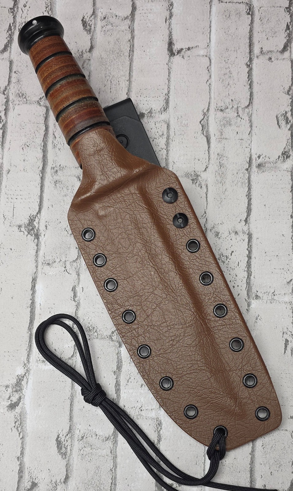 KYDEX SHEATH for KA-BAR 1217 USMC FIGHTING KNIFE, DROP CLIP, HAND MADE, KAKY483