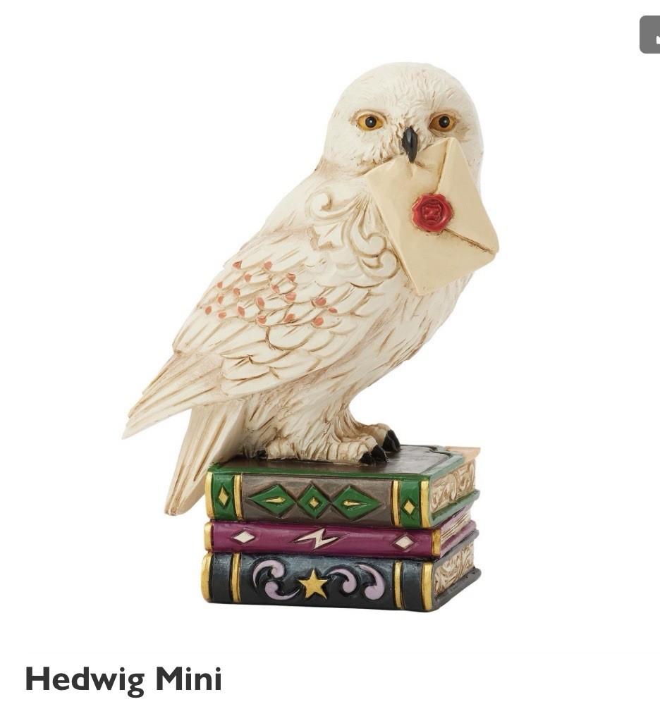 Jim Shore Harry Potter HEDWIG Owl with Letter on Book Stack Figurine 3.54”H NIB