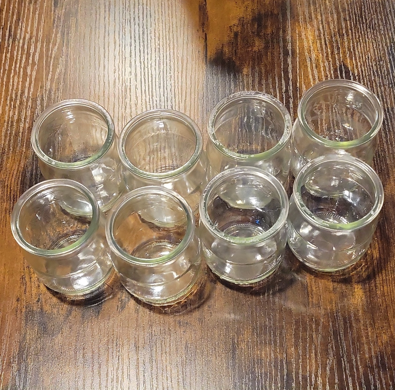 Set of 8 Clear Glass Shot Glasses, Round Normal Glass Shot Glassware
