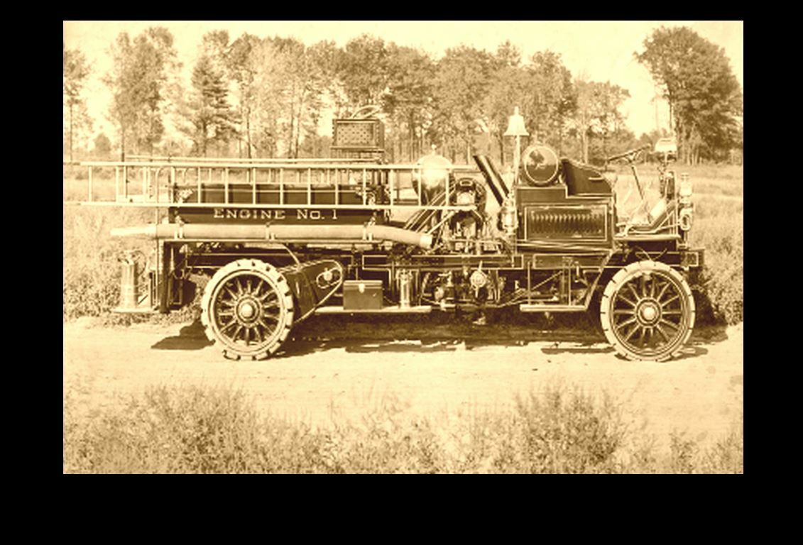 1905 First Fire Truck PHOTO Vintage Department Engine Springfield, Massachusetts