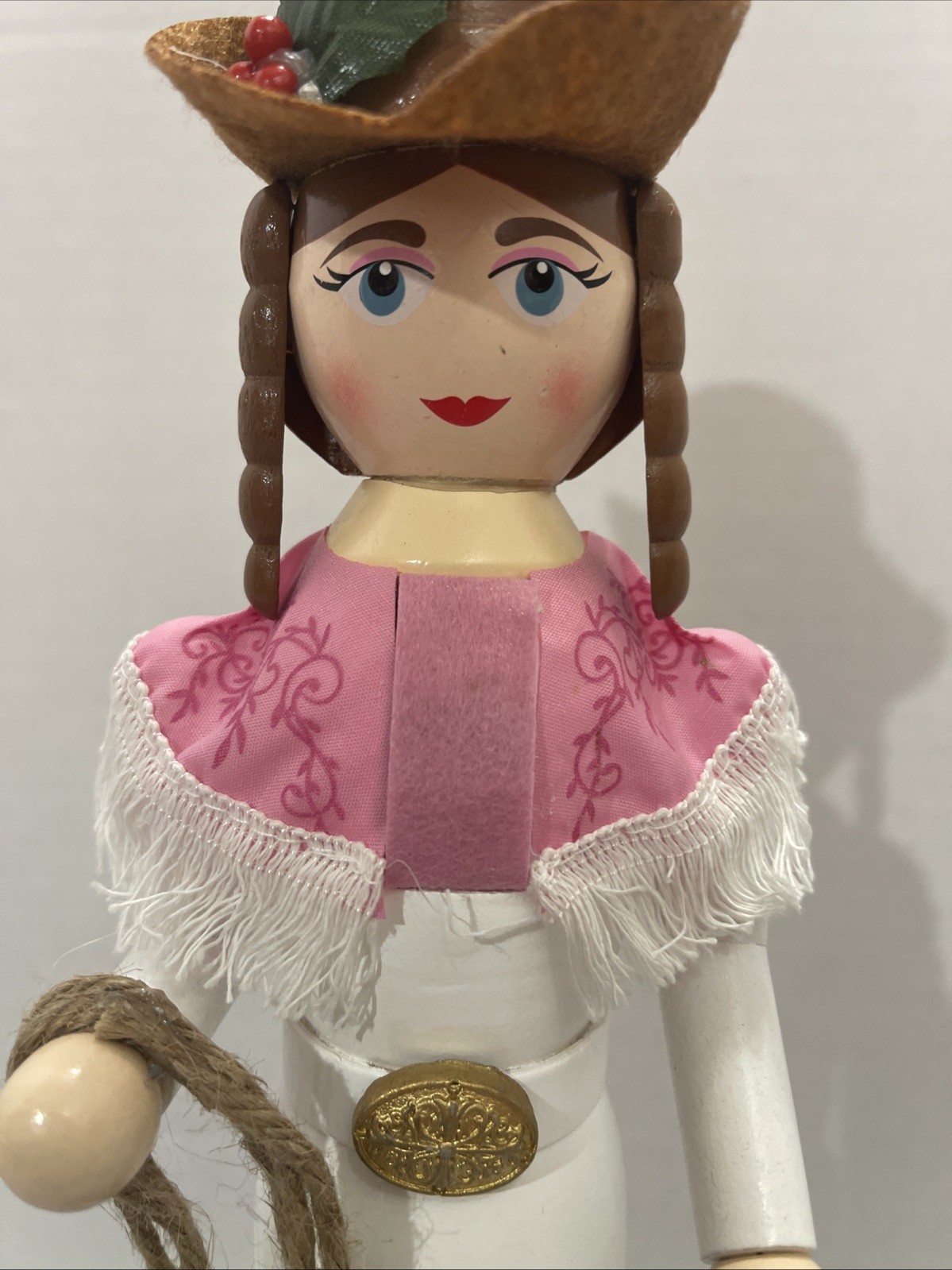 North Pole Trading Co. 14in Cowgirl Wood Christmas Nutcracke