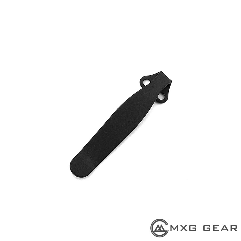 (Black) Titanium Deep Carry Pocket Clip for Spyderco Manix 2 G10 Knife C101GP2