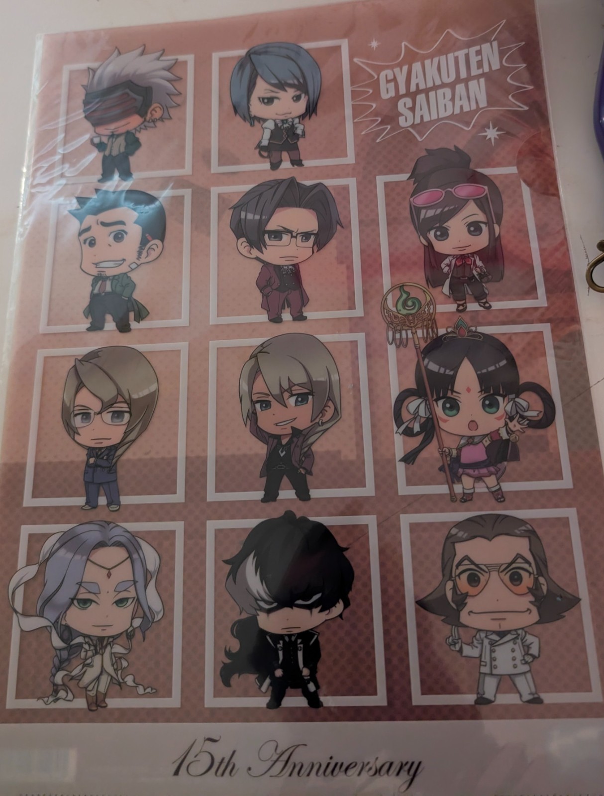 Ace Attorney 15th Anniversary Clear File Folder Official Gyakuten Saiban