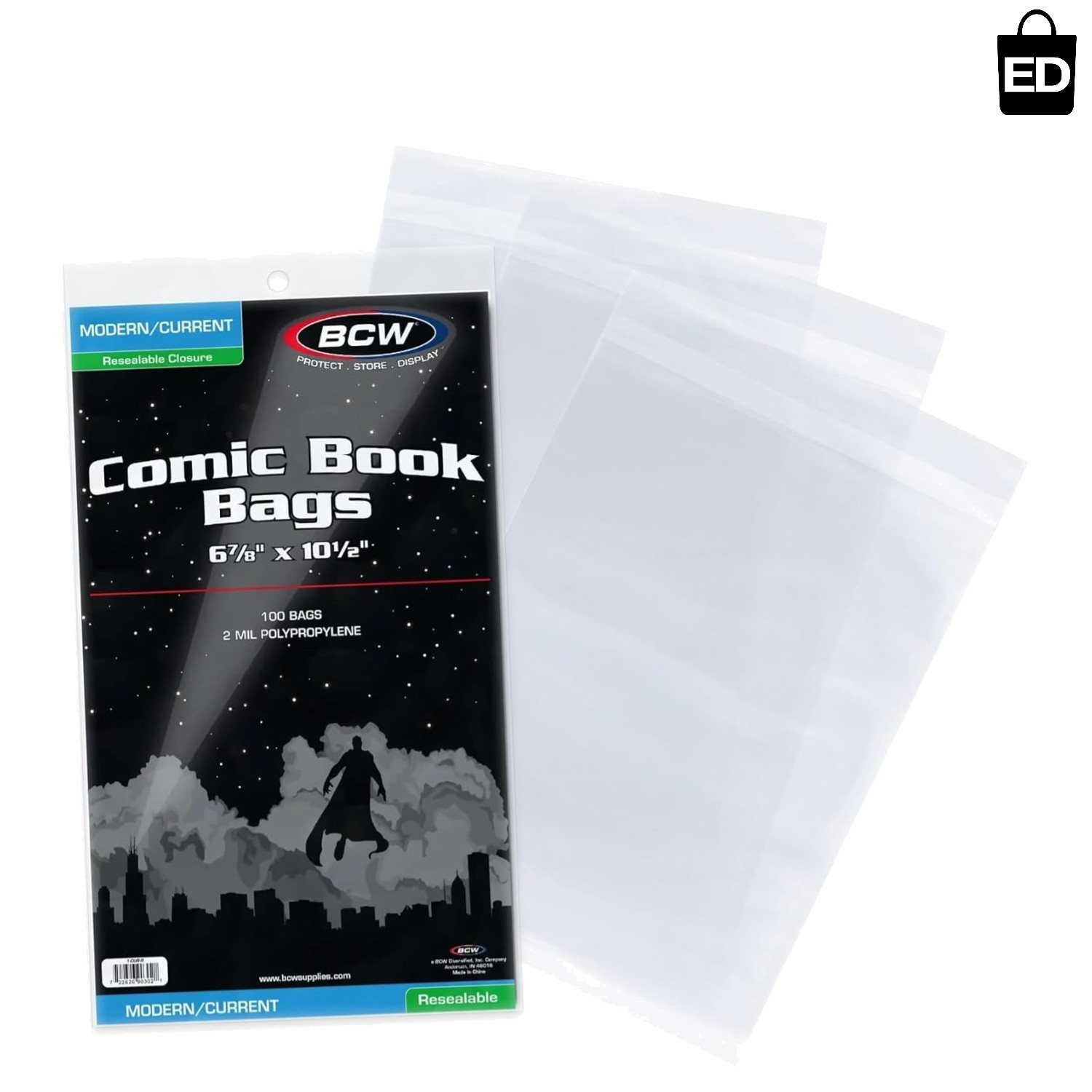 Crystal Clear Resealable Comic Bag Set – 100 Acid-Free Bags for Current Comics