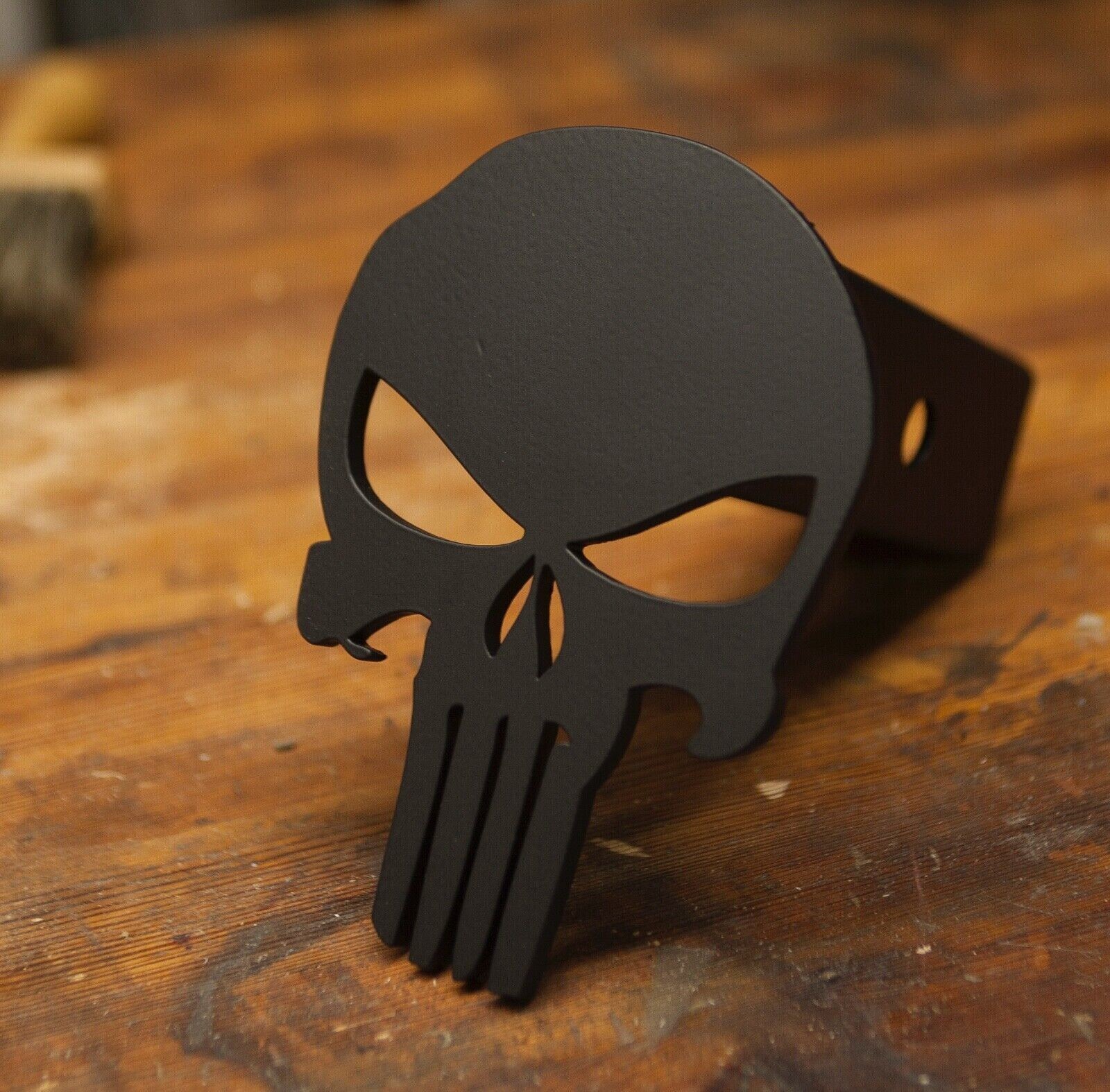 Punisher Trailer Hitch Cover – Steel and Powder Coated – Fits 2″ Receivers 
