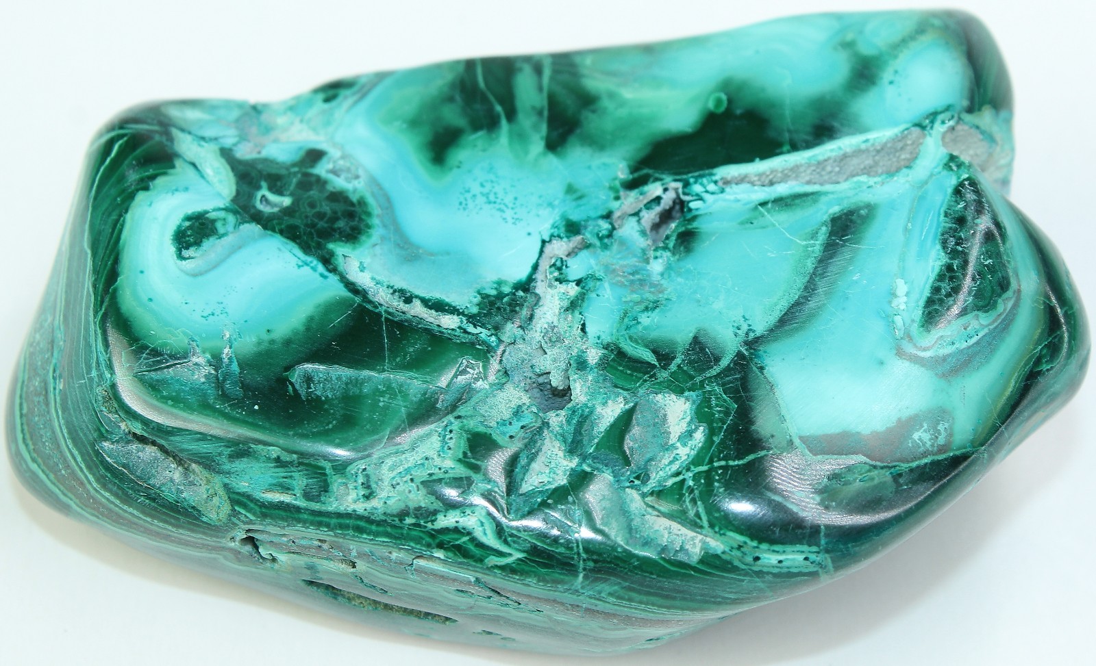 Peruvian Malachite & Chrysocolla Freeform / 3.27″ (83mm) / 8.8oz (249.47gr) 4188