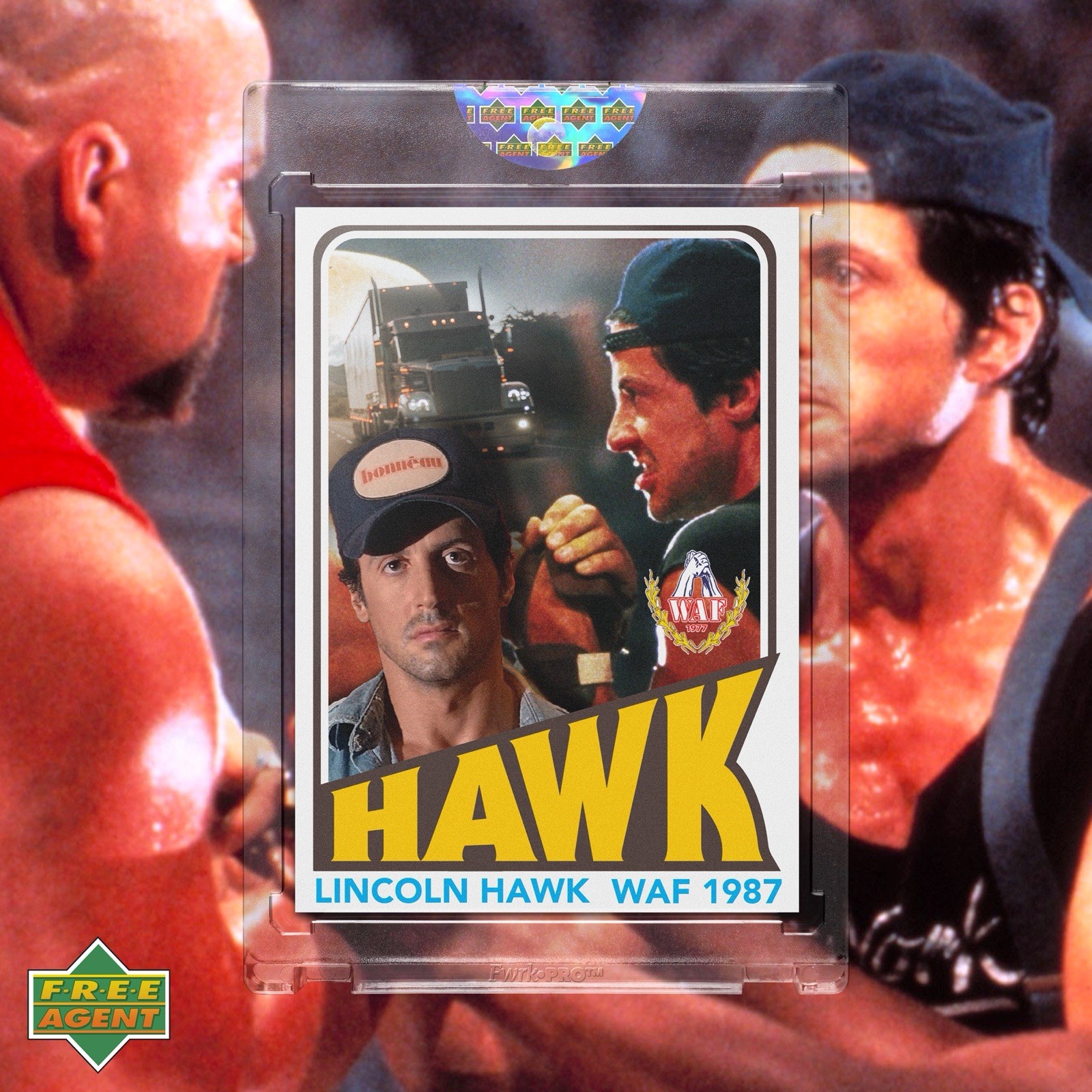 Over The Top HAWK Sylvester Stallone Custom Trading Card 1987 Arm Wrestling