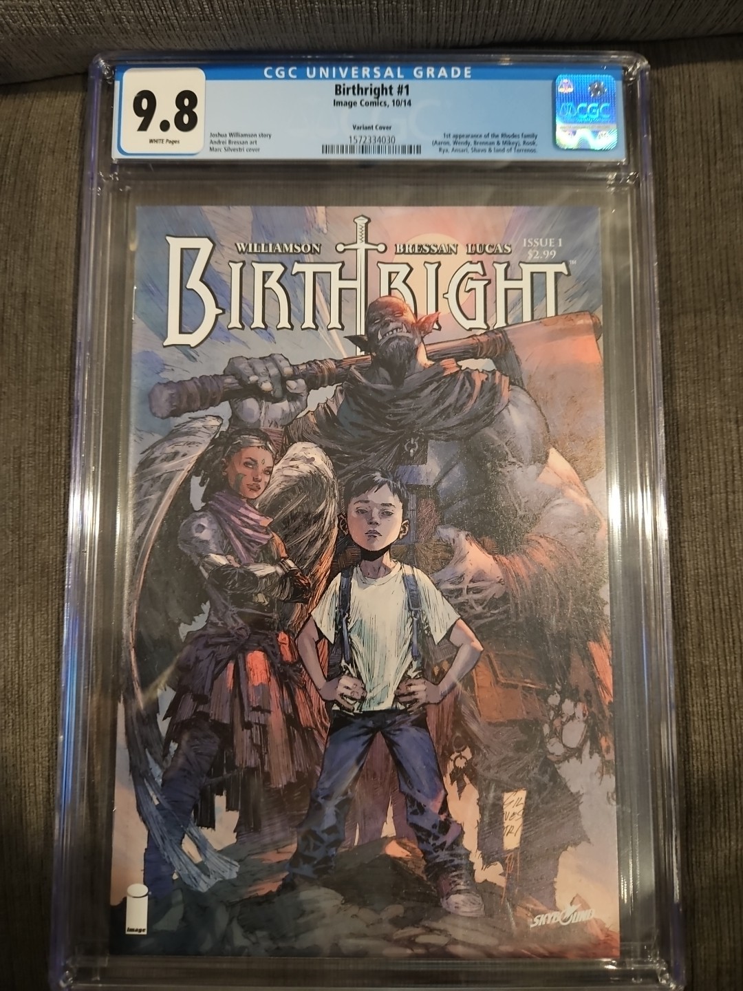 Birthright #1 CGC 9.8 Varaint Cover Image Skybound Comics 2014 Joshua Williamson