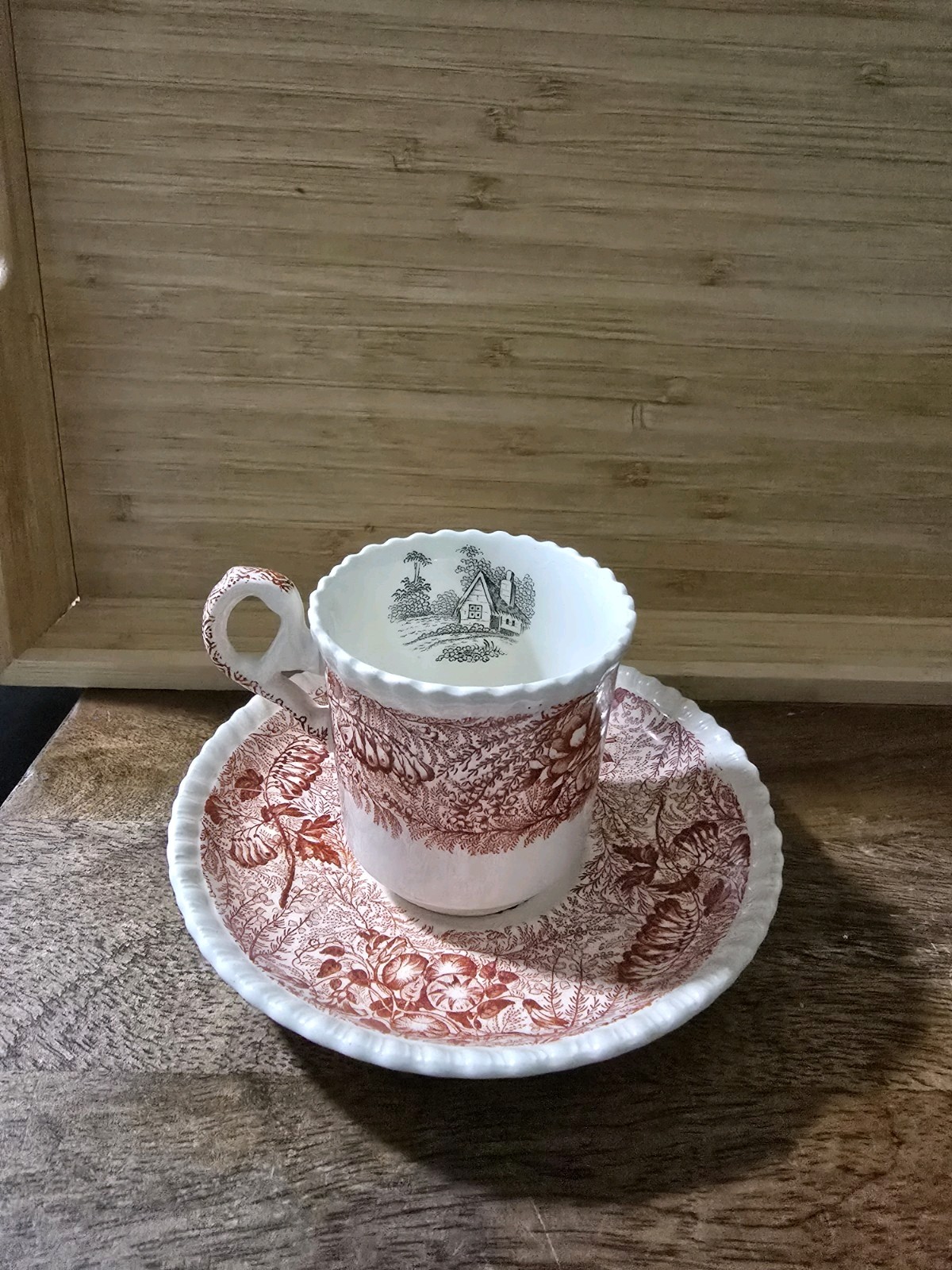 COPELAND SPODE Spode’s Tower – Pink Demitasse Cup & Saucer Set Espresso