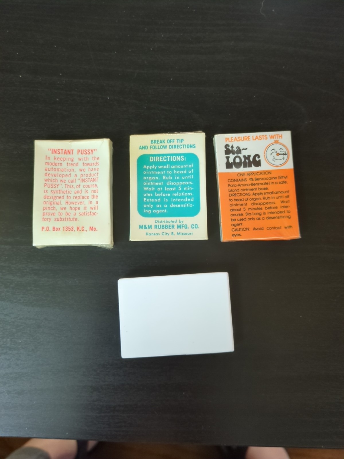 Adult PROPHYLACTIC Type Vending Machine Packets. NOT FOR USE